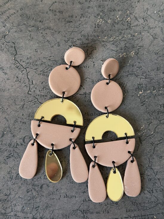 XL auskari - kapučino