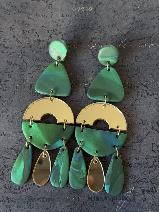 XL auskari - Tumši zaļi