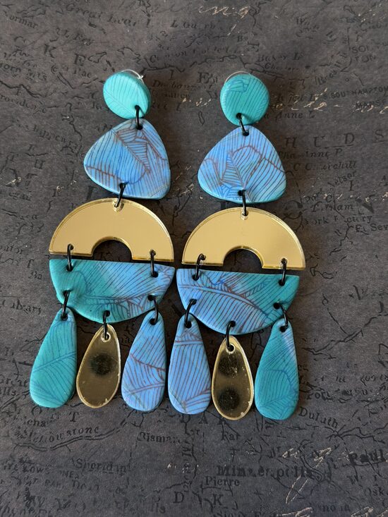 XL auskari - Zili zaļi