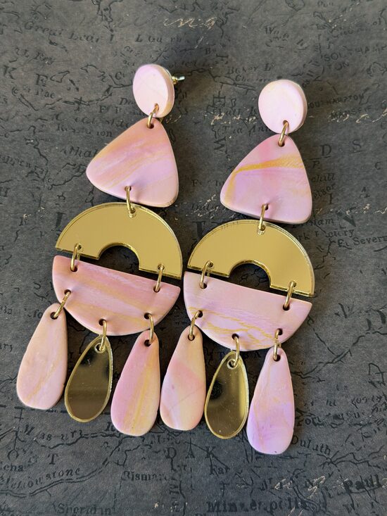 XL auskari - Smilšu rozā