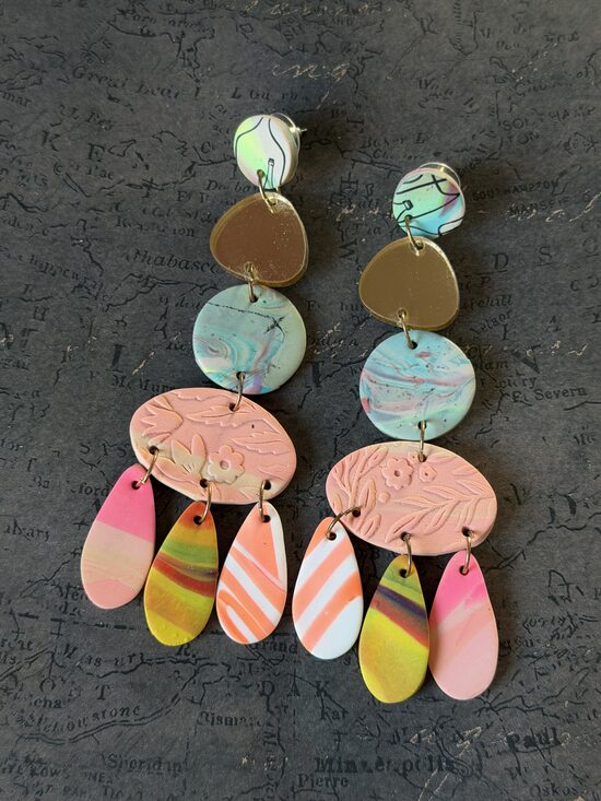 XL auskari - Krāsaini raibi