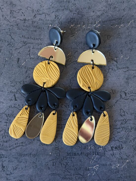 XL auskari - Sinepju melni