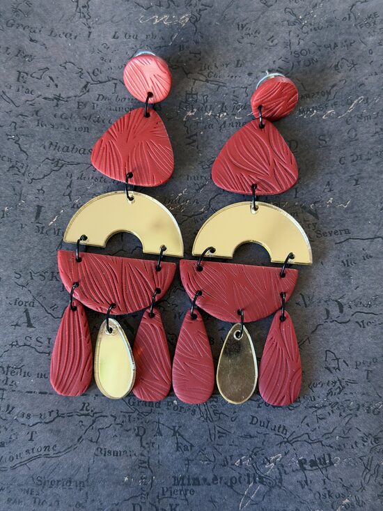 XL auskari - Ķieģeļu sarkani