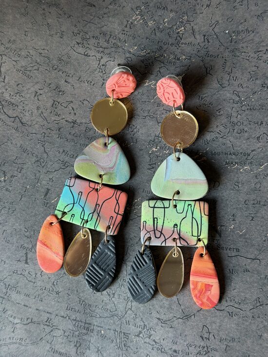 XL auskari - krāsaini, vāzes