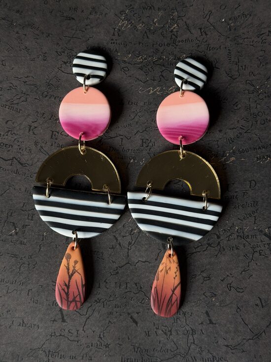 XL auskari - svītraini