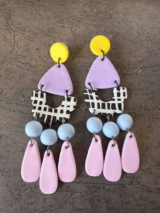 XL auskari - Krāsainie pasteļtoņi