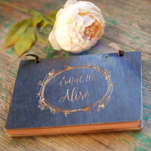 Guestbooks with wood covers, small